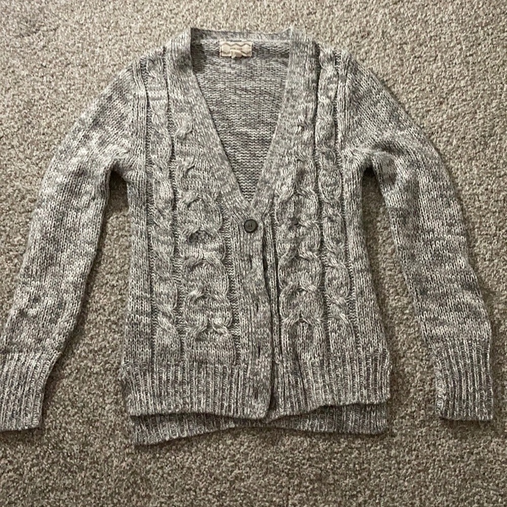 Fairly used Light gray cardigan.